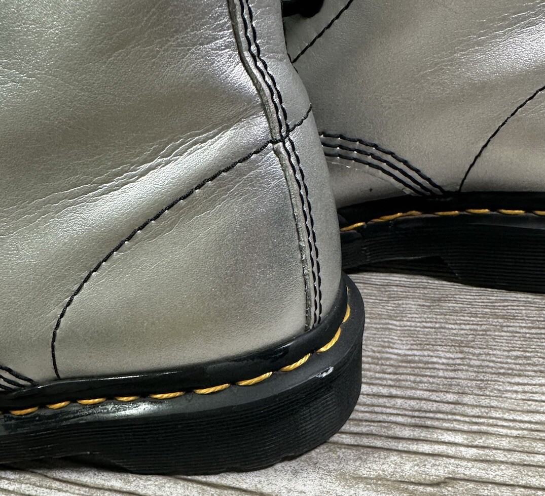 Dr. Martens Women’s Docs Leather Pascal Silver 8 Eyelet Combat Boots Size 5 thumbnail 10