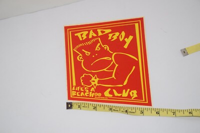 Life's A Beach Bad Boy Club 80's Vintage Surfing STICKER