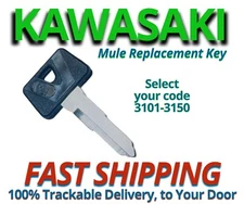 Kawasaki Mule Keys UTV Replacement Key Cut to Code 3101-3150 Plastic Head
