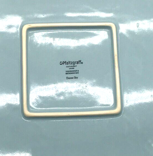 Pfaltzgraff Dazee Sky Light Blue Platter 14"x14" New From Old Stock - Picture 9 of 9