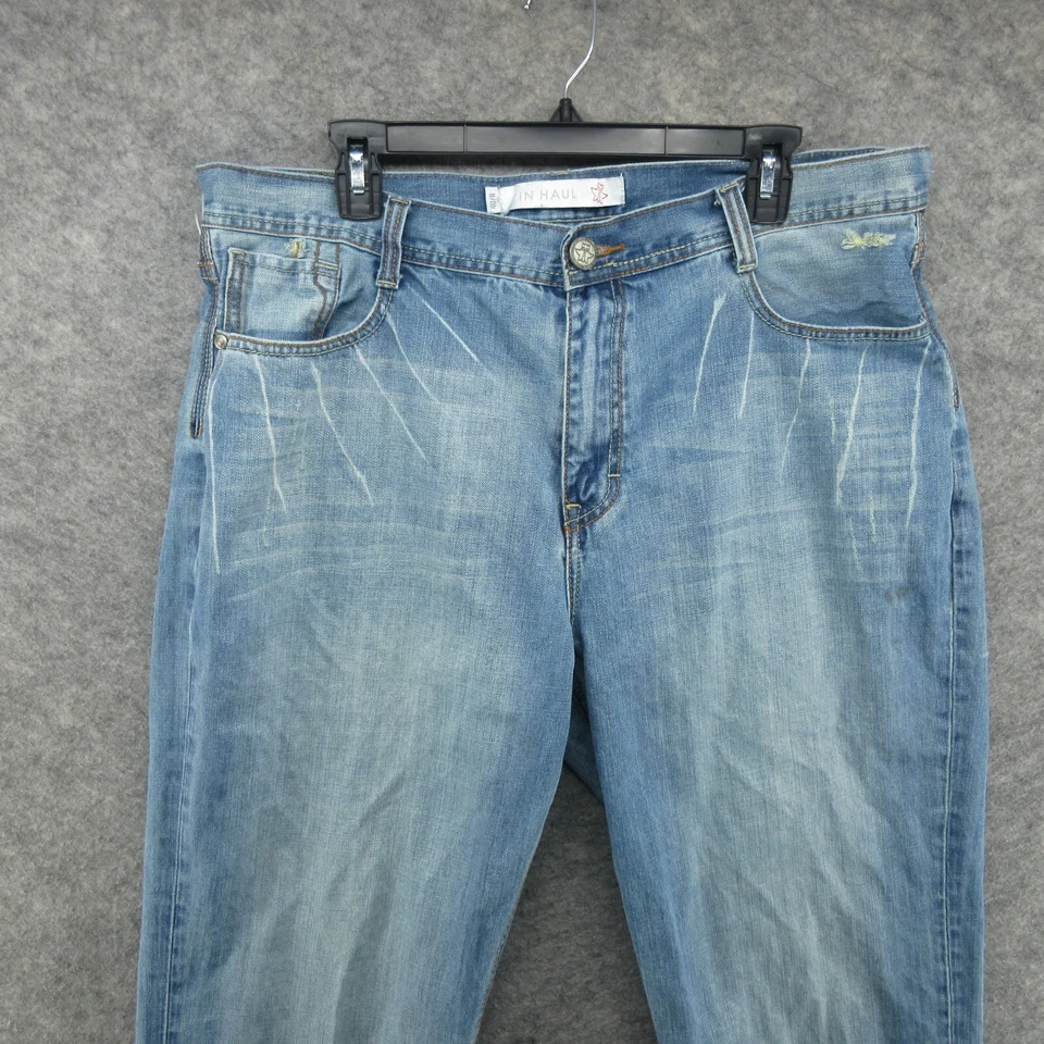 Jeans Tin Haul Para Hombres 40R Azul Bootcut Regular Joe Fit Denim Occidental Envejecido Foto 2 de 4