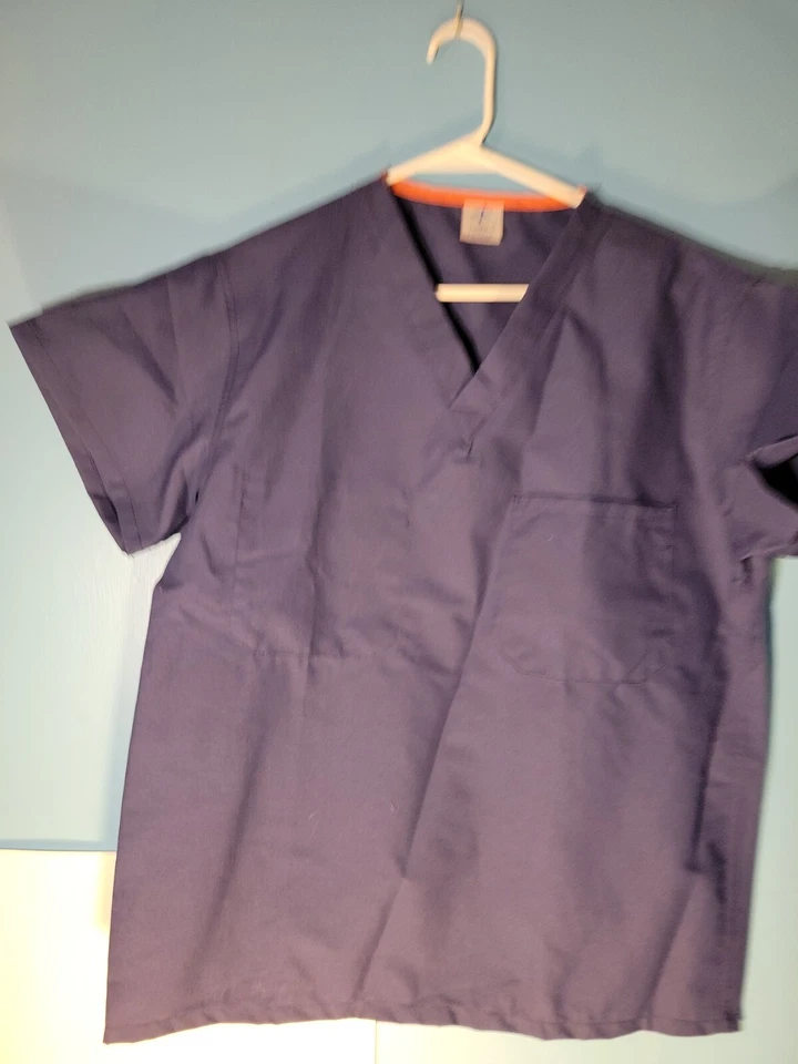 Blusa Médica Medline para Mujer Talla Pequeña Azul/Naranja Talla S Foto 3 de 4