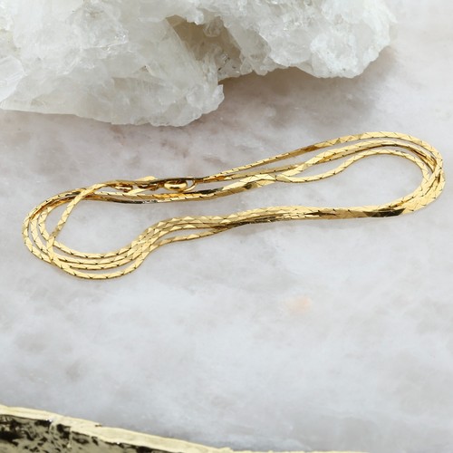 Collana come spina di pesce oro giallo lunga 14K, 30 pollici - Foto 3 di 6
