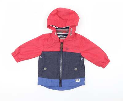 NEXT Jungen rote Jacke Größe 6-9 Monate Reißverschluss