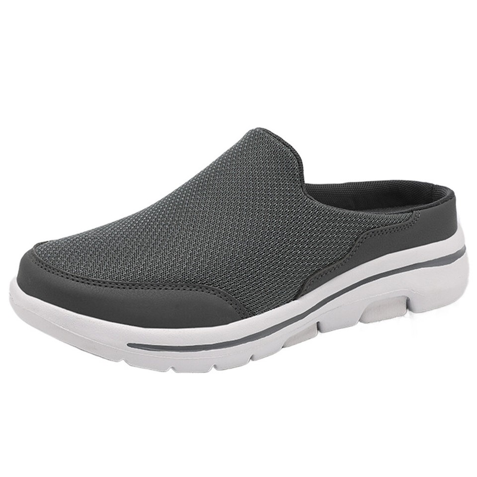 Mens Mules Shoes Breathable Slip On Sneakers with Arch Support Closed