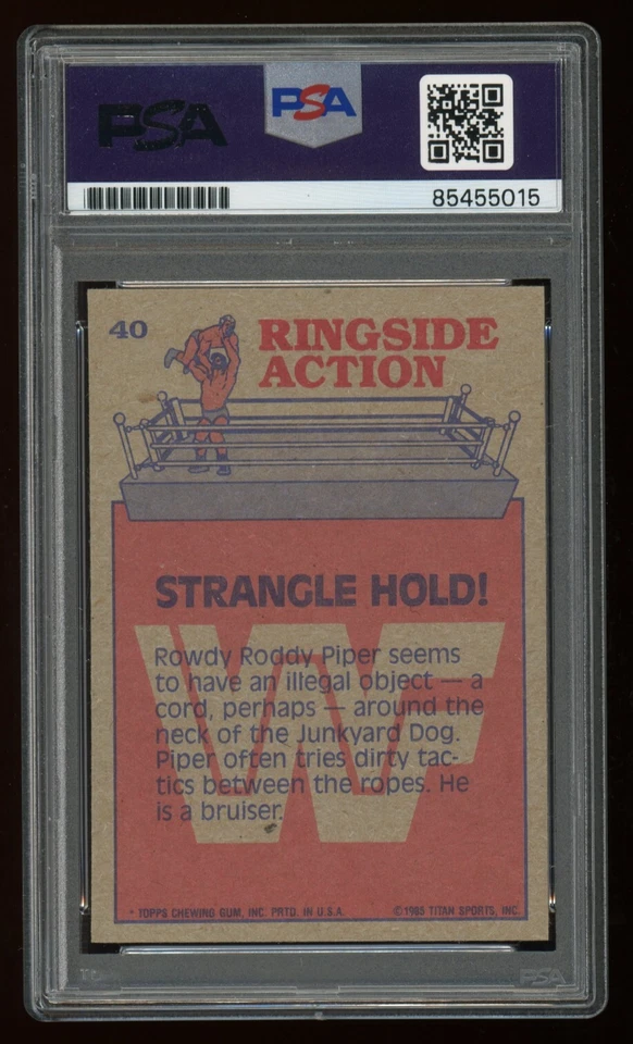 Rowdy Roddy Piper Signed PSA/DNA 1985 Topps WWF Auto Card #40 HOF 015 - Image 2 of 2