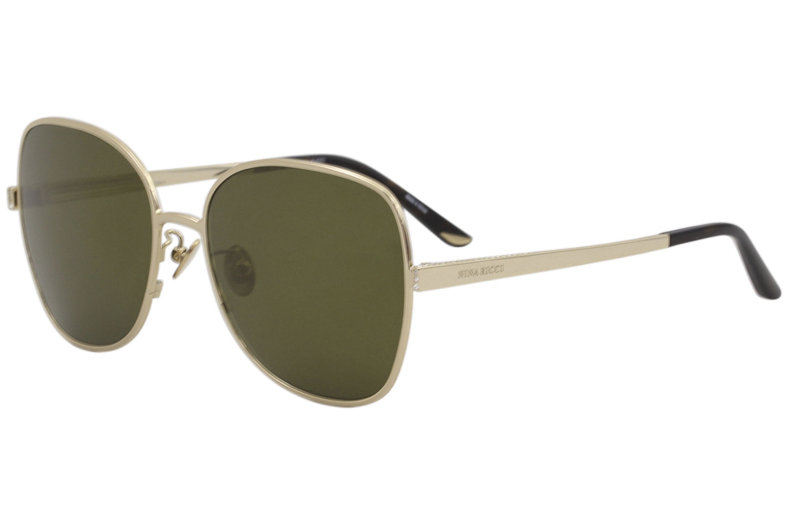 Модные квадратные солнцезащитные очки Nina Ricci Womens SNR109S SNR/109/S 8H2V Gold 59 мм