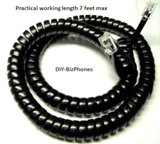 5-Pack Lot Black 12Ft AT T Phone Handset Cord 4-Line 944 1040 1070 Curly Coil