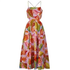 FARM RIO Lilac Beaks and Bananas Midi Dress - Size  Large