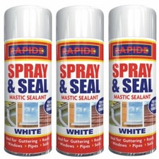 3 X 400ML Spray And Seal Leak Stop Mastic Sealant Roof Guttering Pipes Windows