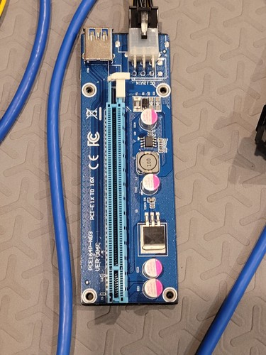 PCI-E Riser PCIe 16x to 1x Powered Riser Adapter Card - Afbeelding 3 van 6