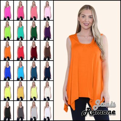 Ärmelloses Damenoberteil Taschensaum schlicht ausgestellt Weste Jersey Tunika Freizeit Swing Top