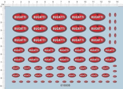 Decals BUGATTI for different scales (61680B)