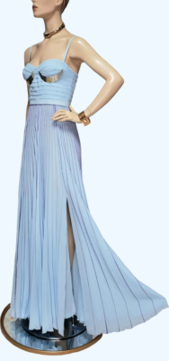 2014 Versace Collection Blue Pleated Gown Dress Size IT 40 - US 4 | eBay
