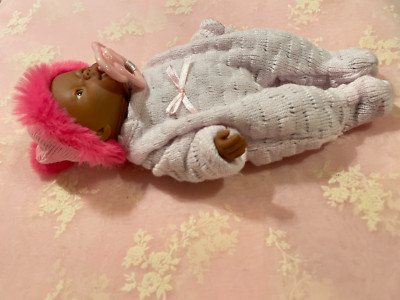 Emson 8'' Doll Newborn Baby Girl Anatomically Correct Brown Eyes Vinyl Rare VTG