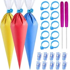 122Pieces Tipless Piping Bags - 100pcs Disposable Piping Pastry Bag for Royal Ic