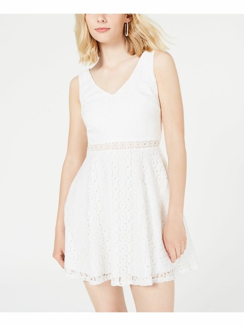 white lace fit and flare dress