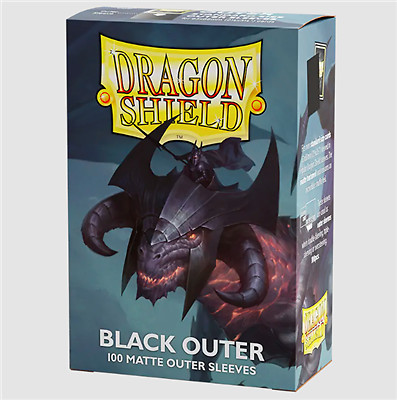 100 Dragon Shield Standard Size Outer Sleeves - Matte Black