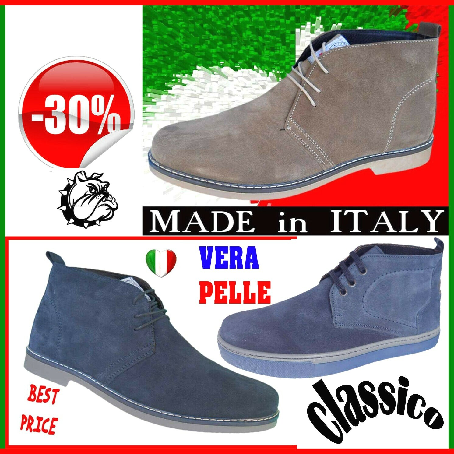POLACCHINE SCARPE UOMO BEIGE O BLU MADE IN ITALY PELLE 39 40 41 42 43 44 45. - Foto 9 di 28