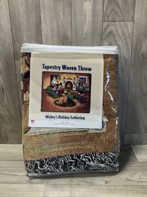 Disneyland Resort MICKEY'S HOLIDAY GATHERING Tapestry Woven Throw New In Package