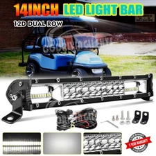 Front Bumper LED Light Bar Spot Flood Driving For Club Car EZGO Golf Cart + Wire