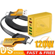 120W Super Fast Wall Charger 6FT 4 in 1 Cable For Samsung A16 A15 A25 A35 A55 5G