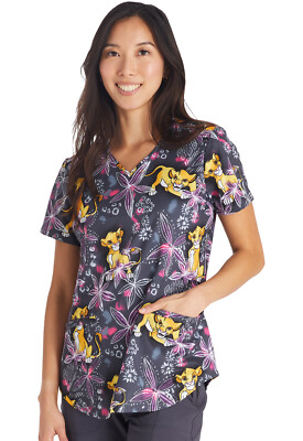 Lion King Cherokee Scrubs Tooniforms Disney V Neck Top TF737 LKGJ