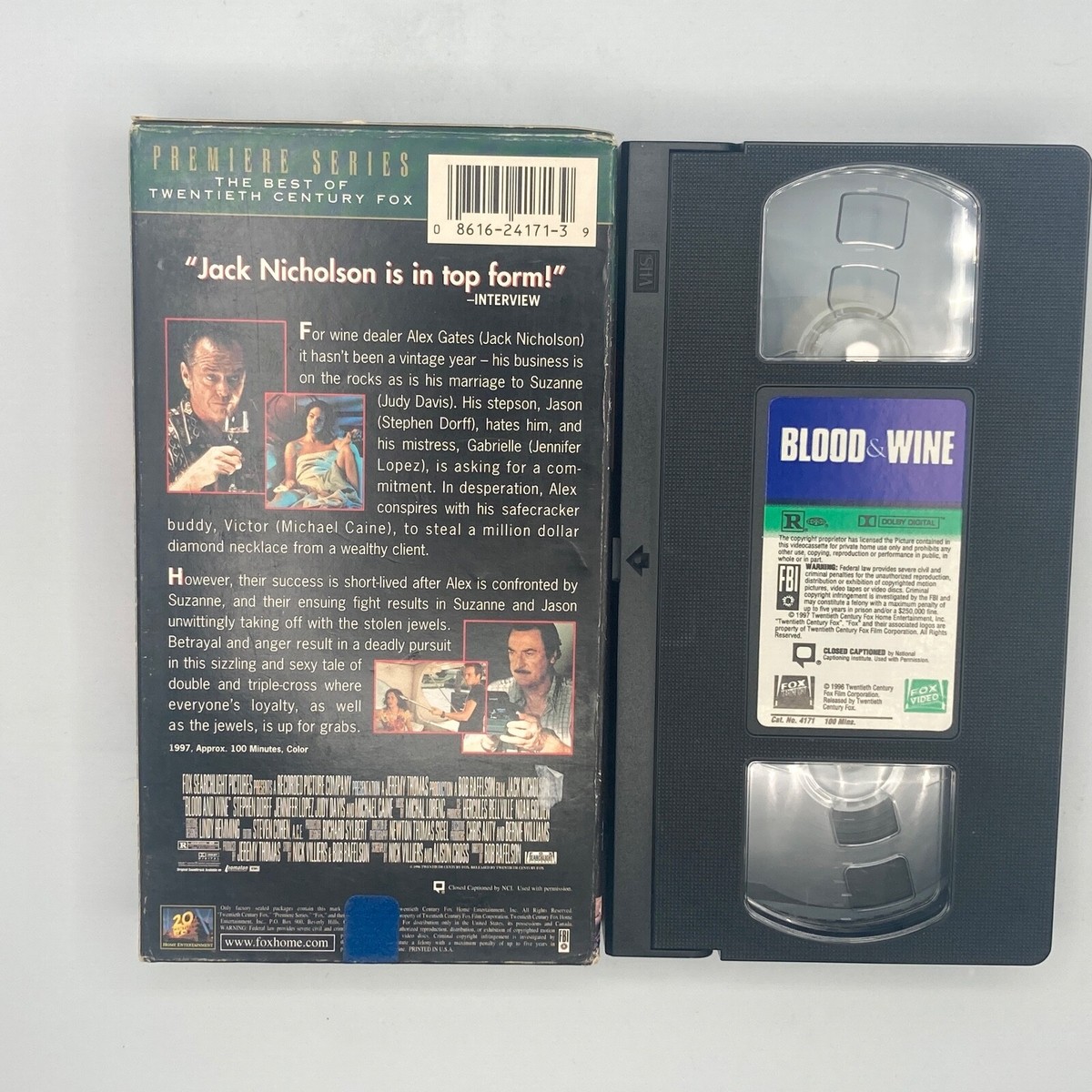 Blood & Wine (1996), VHS Movie, Fox Video Premiere Series (1997