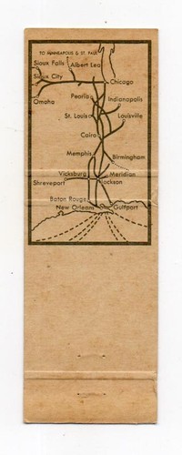 Illinois Central Railroad Unused Vintage Front Strike Matchbook Cover Matchcover - Picture 2 of 2