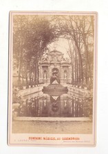 Midicis Fountain in Luxembourg Paris, Vintage Cabinet Card