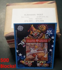 ME 5.500,00: 500 BLOCKS Albania 50 years CEPT 2005, Postal Price (2005) = EUR 2000