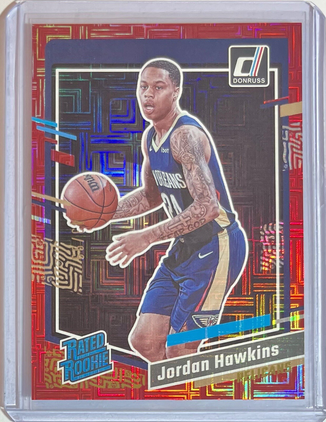 Jordan Hawkins ROOKIE CARD 2023-24 Panini Donruss Choice RED PRIZM RC #/99 #219