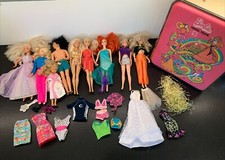 Vtg 1972 Barbie Travel Trunk Hard Case Parts Lot Dolls Clothes Mattel 90s Disney