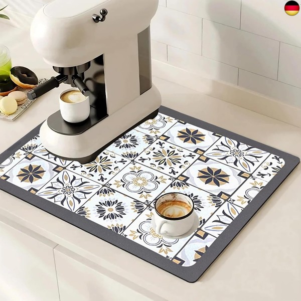 Abtropfmatte Geschirr, 60 X 40 Cm Unterlage Kaffeemaschine Abtropfmatte Mit Schm-image