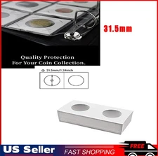 CARDBOARD COIN HOLDERS Staple Coin Holder Display Clear 50x 31.5mm Window Folder