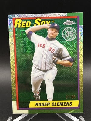 2025 Topps Update Roger Clemens Silver Pack Green Mojo #18/99