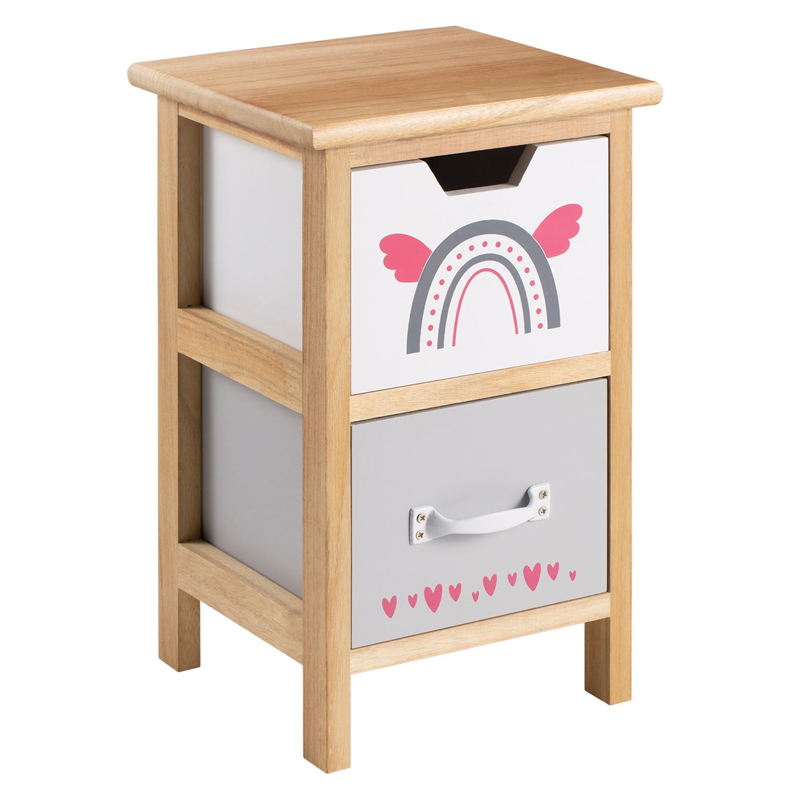 Table de nuit enfant arc-en-ciel pour poser une veilleuse et des livres