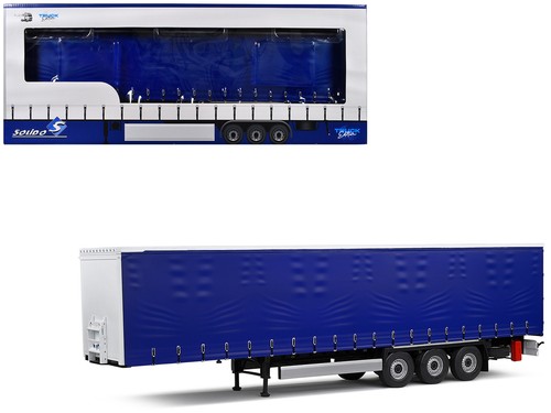 2023 1/24 Diecast Model Car - Solido Blue Tarpaulin Trailer Truck Edition