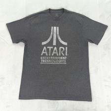 Atari Entertainment Technologies T Shirt Gray Video Game Retro Gray Men Large