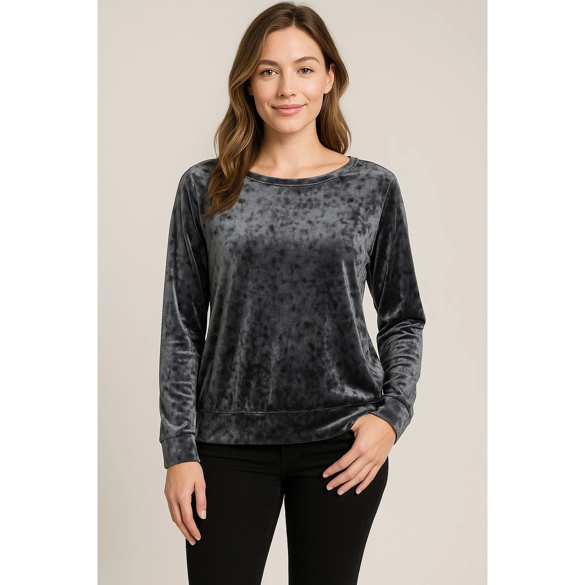 Débardeur à Paillettes Matty M Taille S - Occasion Très Bon état, Couleur Taupe Gris
