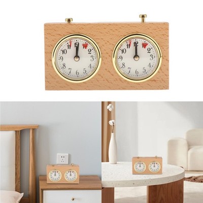 1 Stück Analoge Schachuhr Timer, Mechanische Schachuhr, Holzgehäuse und