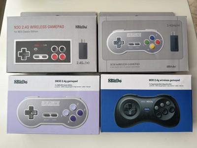 8bitdo Controller Lot - 4 Rare 8bitdo Retro Controllers NES SNES GENESIS MINI 