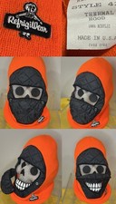 Vintage Ski Mask Hunter Orange Winter Knit Balaclava Snap Front - RefrgiWear USA