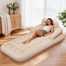 Cama Inflable Tamaño Doble, Sofá Inflable para Adultos con Superficie Flocada, Infl