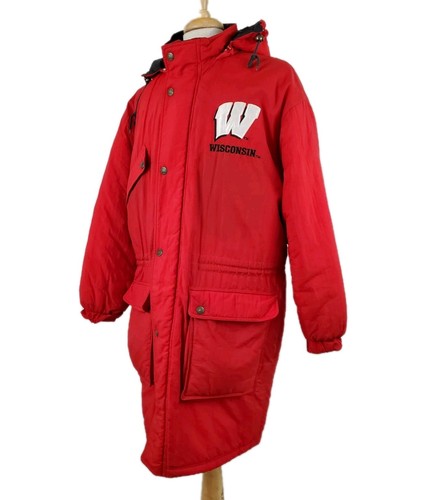 Wisconsin Badgers Vintage Starter Stadium Jacket Parka Hooded Nylon Bucky 90's