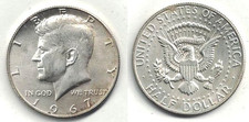 1967 Kennedy argento (40%) mezzo dollaro in AU a UNC al di sotto del valore di fusione dell'argento