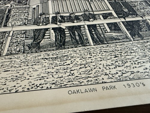 Oaklawn Park anni '30 corse di cavalli Hot Springs stampa d'epoca litografia 1981 raro ritrovamento - Foto 5 di 6