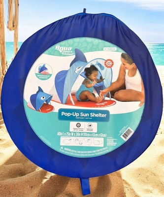 Aqua Pop-Up Baby Sun Shelter Tent UPF 50+ Beach Shade Lightweight Travel