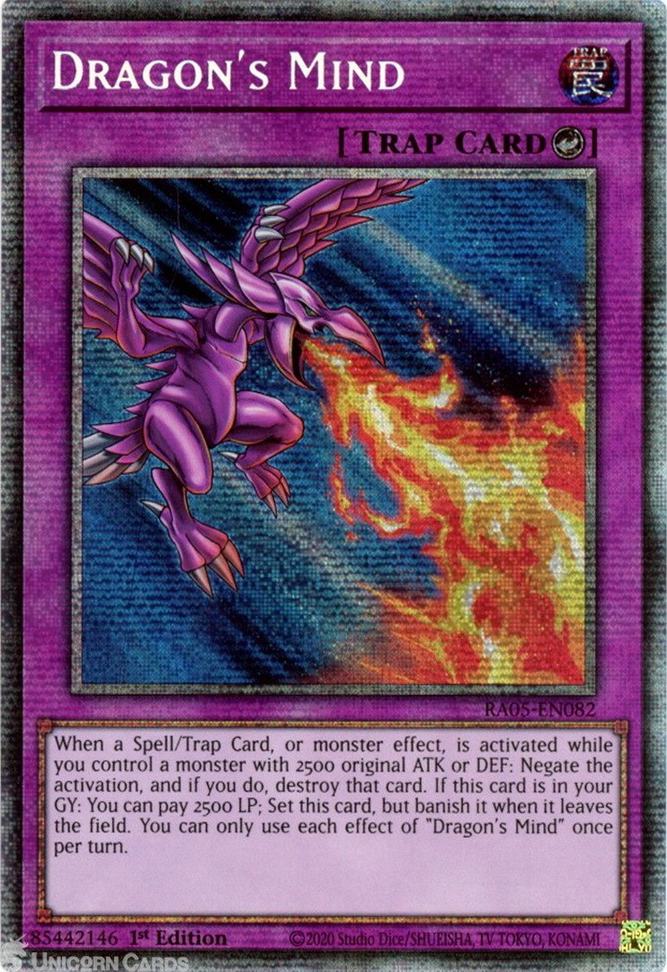 RA05-EN082 Dragon's Mind : Starlight Rare 1st Edition Mint YuGiOh Card