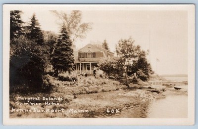 1930-40's RPPC MARGARET DELANDS SUMMER HOME KENNEBUNKPORT MAINE PHOTO POSTCARD